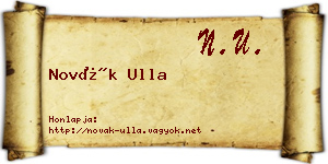 Novák Ulla névjegykártya